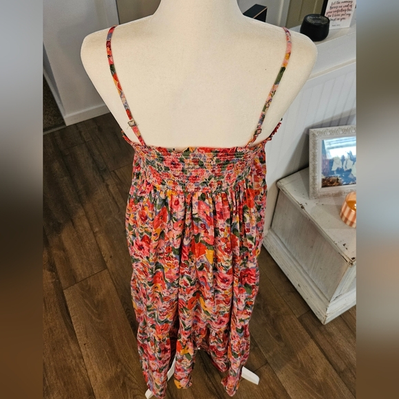 Worn Once - NATURAL LIFE - Pink/Blue Floral Layered Long Dress/Skirt - Size L - Picture 5 of 6